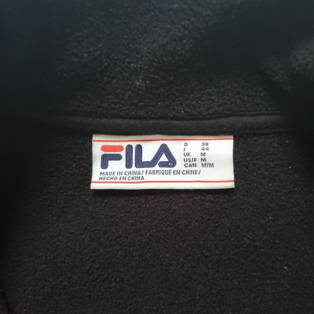 FILA Women's Black Color Block‎ Quarter Zip Fleece Pullover Sweatshirt Sz Medium - Picture 7 of 15